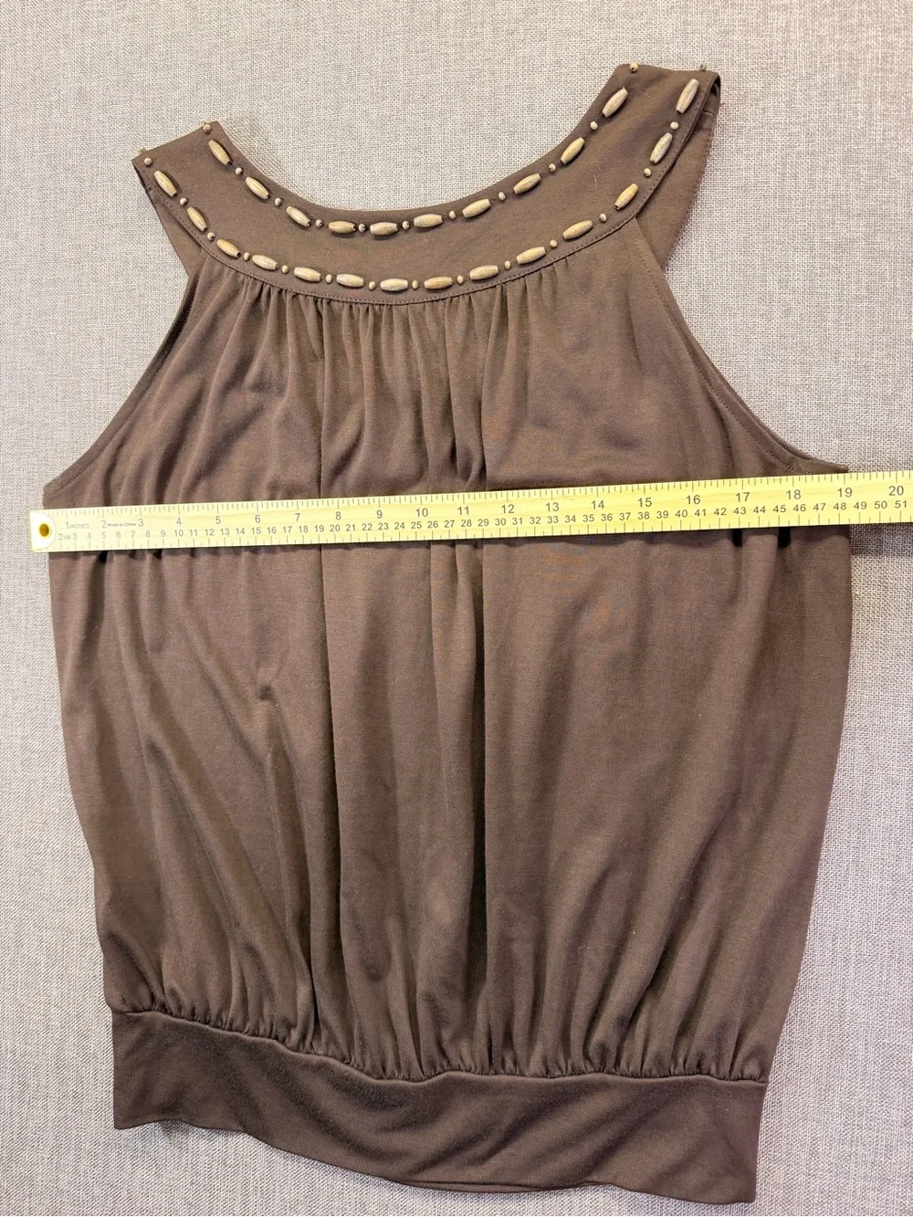 Michael Kors Brown Embellished Sleeveless Top Size Medium